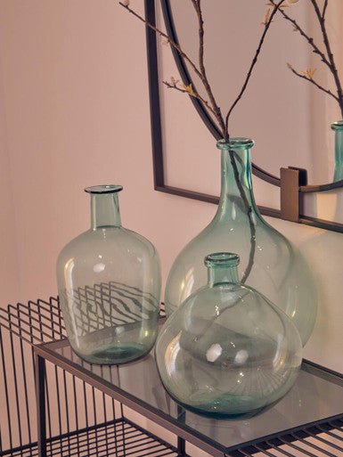 Bexley Blue Small Bottle Neck Recycled Glass Vase - Bargainia.com - 5018705943244