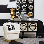 Biarritz Off White Boucle Scalloped Swivel Chair - Bargainia.com - 5018705979403