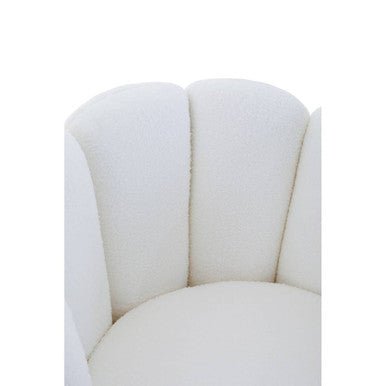 Biarritz Off White Boucle Scalloped Swivel Chair - Bargainia.com - 5018705979403