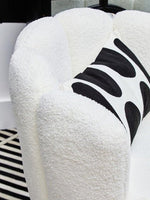 Biarritz Off White Boucle Scalloped Swivel Chair - Bargainia.com - 5018705979403