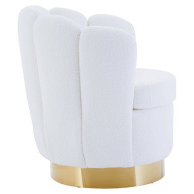 Biarritz Off White Boucle Scalloped Swivel Chair - Bargainia.com - 5018705979403