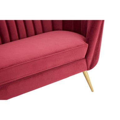 Binky 3 Seat Wine Velvet Sofa - Bargainia.com - 