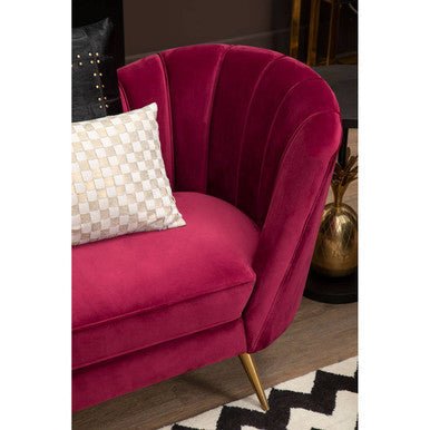 Binky 3 Seat Wine Velvet Sofa - Bargainia.com - 