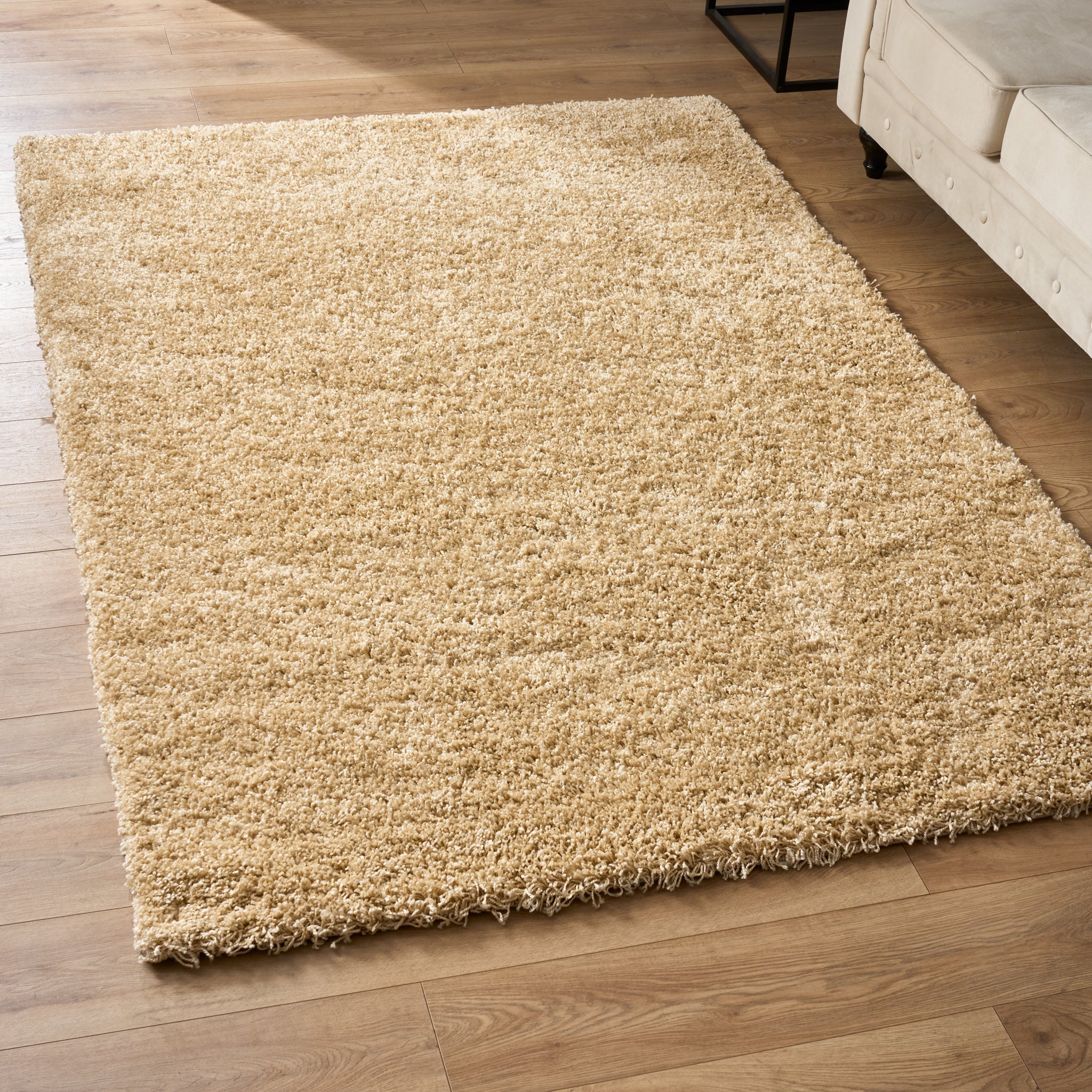 Biscuit Thick Shaggy Rug - California Rugs Rug Masters 60x110cm (2'x3'7")