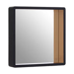 Bisha Small Black Wall Mirror With Gold Edge - Bargainia.com - 5018705402888