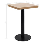Bistro Table Light Brown 50x50 cm MDF - Bargainia.com - 