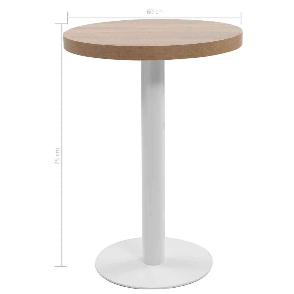 Bistro Table Light Brown 60 cm MDF - Bargainia.com - 