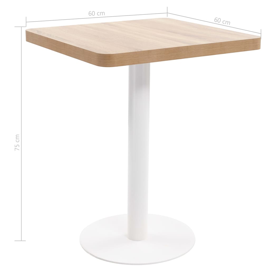 Bistro Table Light Brown 60X60 cm MDF - Bargainia.com - 