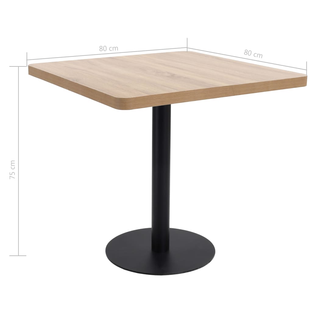 Bistro Table Light Brown 80X80 cm MDF - Bargainia.com - 