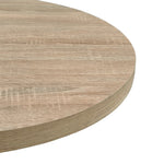 Bistro Table MDF and Steel Round 80x75 cm Oak Colour - Bargainia.com - 