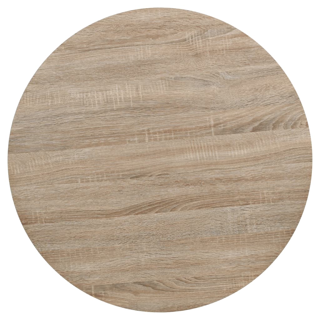 Bistro Table MDF and Steel Round 80x75 cm Oak Colour - Bargainia.com - 