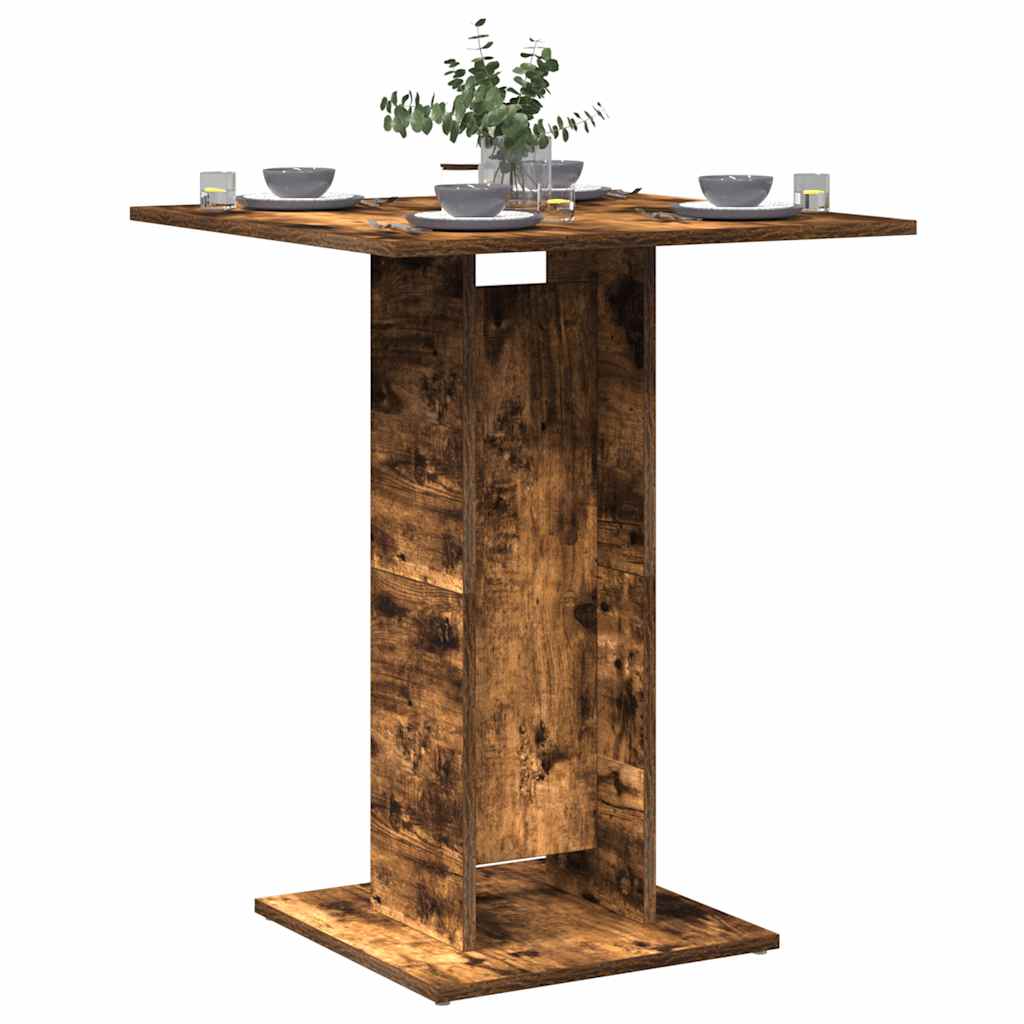 Bistro Table Smoked Oak 60x60x75 cm Engineered Wood - Bargainia.com - 