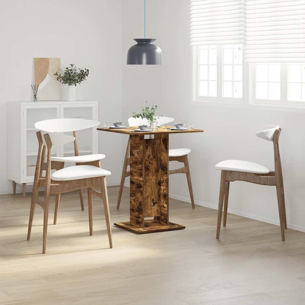 Bistro Table Smoked Oak 60x60x75 cm Engineered Wood - Bargainia.com - 