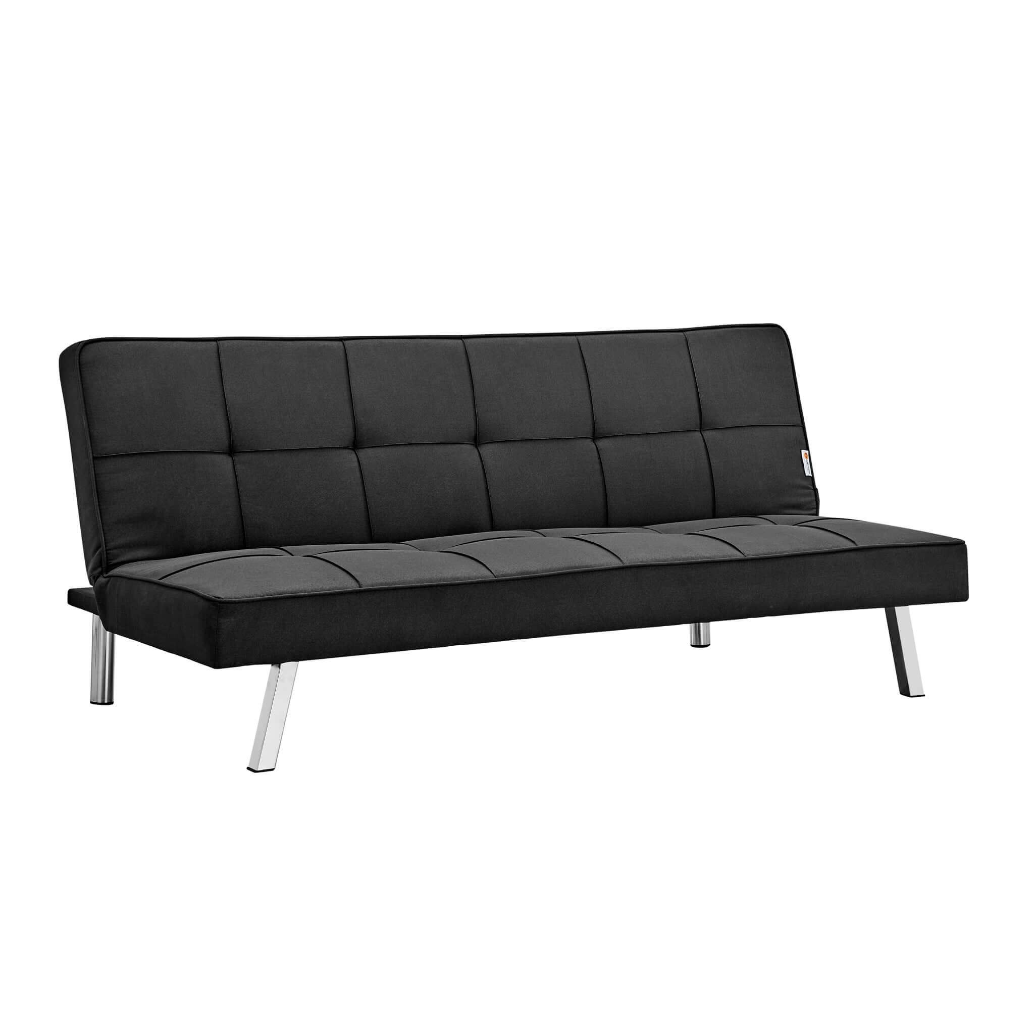 Black Click Clack 3 Seater Sofa Bed - Britney Bargainia