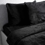 Black Teddy Fleece Duvet & Two Pillow Covers Set Super Soft - Hibernate Cosy Collection Clearance