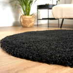 Black Thick Shaggy Rug - California - Bargainia.com - 