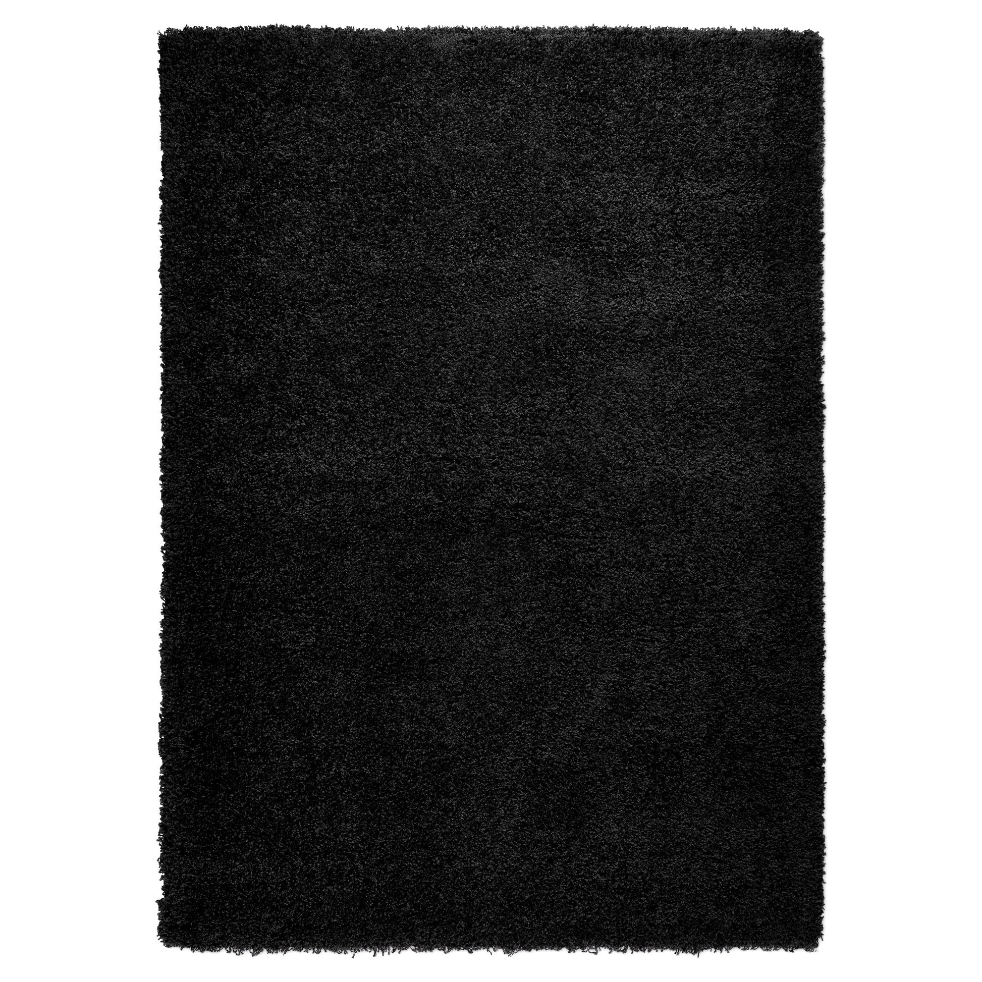 Black Thick Shaggy Rug - California Rugs Rug Masters 60x110cm (2'x3'7")