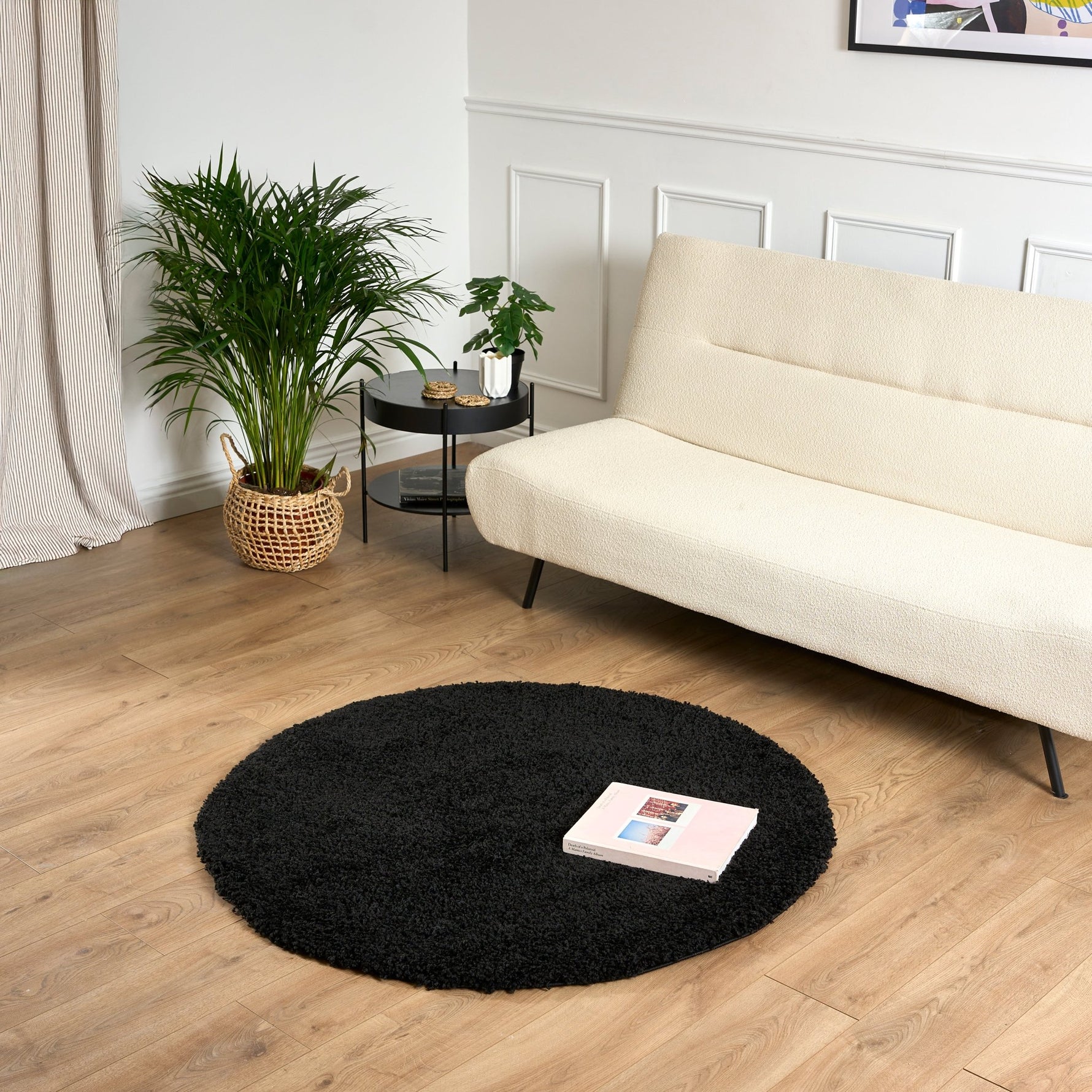 Black Thick Shaggy Rug - California - Bargainia.com - 