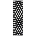 Black & White Trellis Runner Rug | Hessian Backed Flexible Stair & Hallway Carpet Runner - Bargainia.com - 