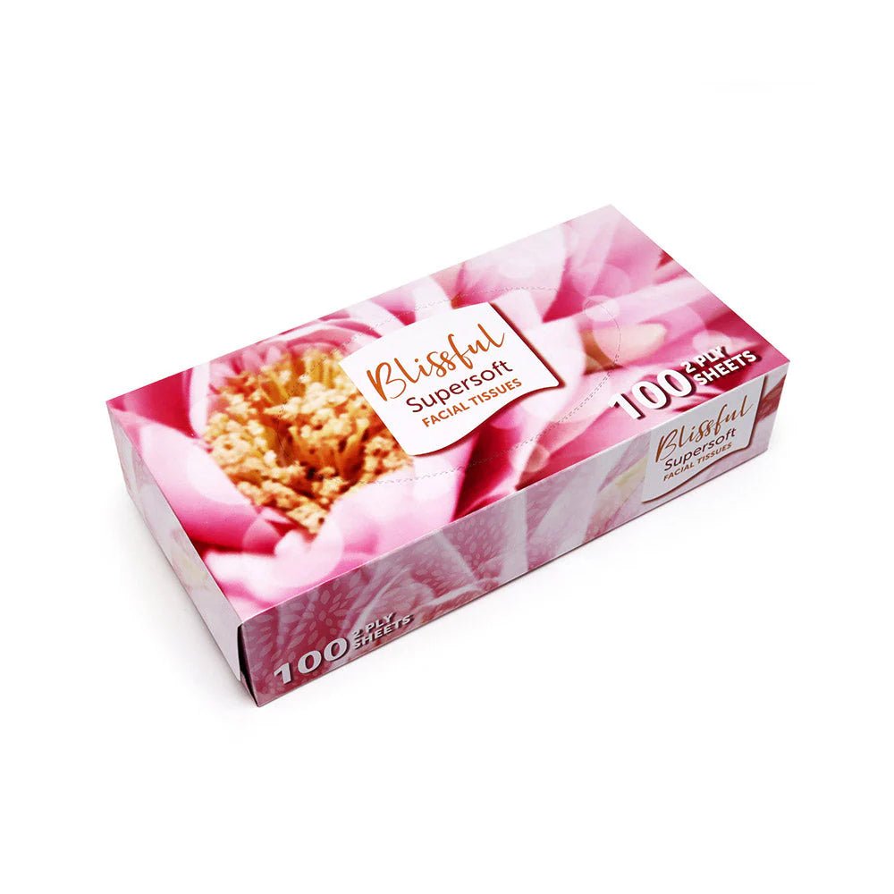 Blissful Supersoft Facial Tissues 2PLY - 100 Tissues Drinks Partner