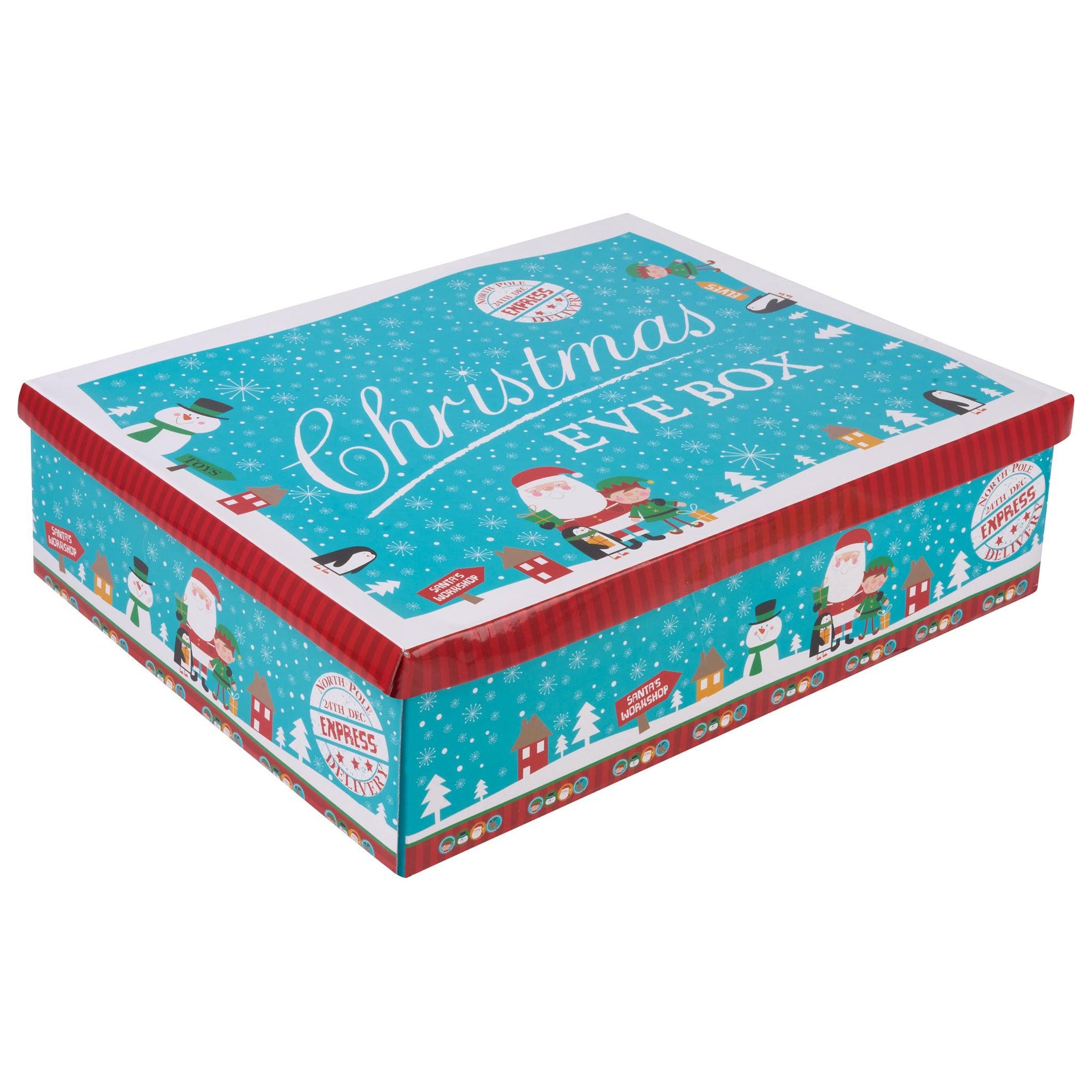Blue Festive Character Christmas Eve Box - 26cm - Bargainia.com - 