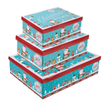 Blue Festive Character Christmas Eve Box - 26cm - Bargainia.com - 