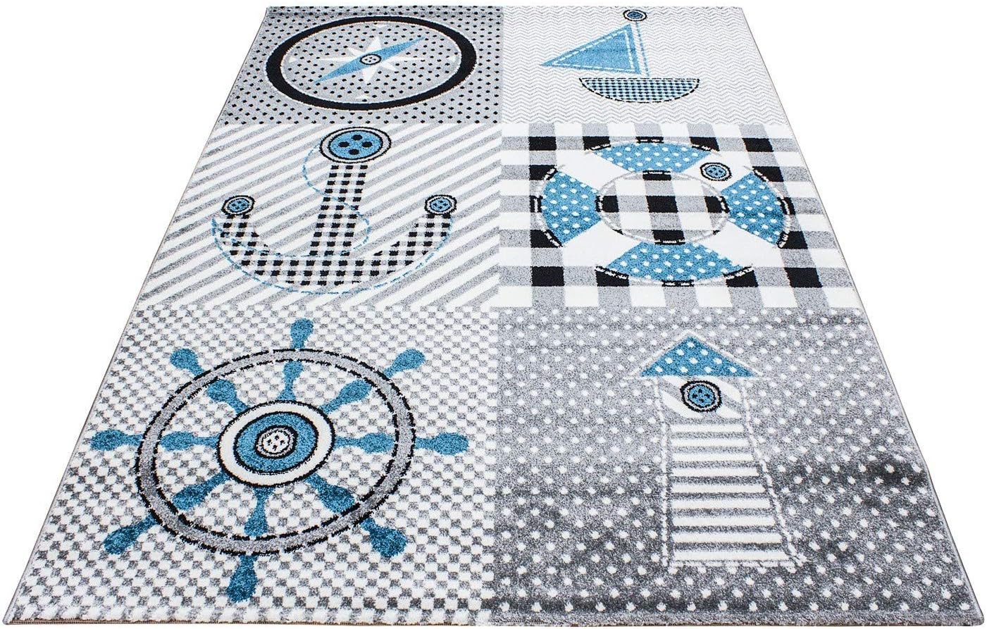 Blue & Grey Nautical Rug - Kids Rugs Rug Masters
