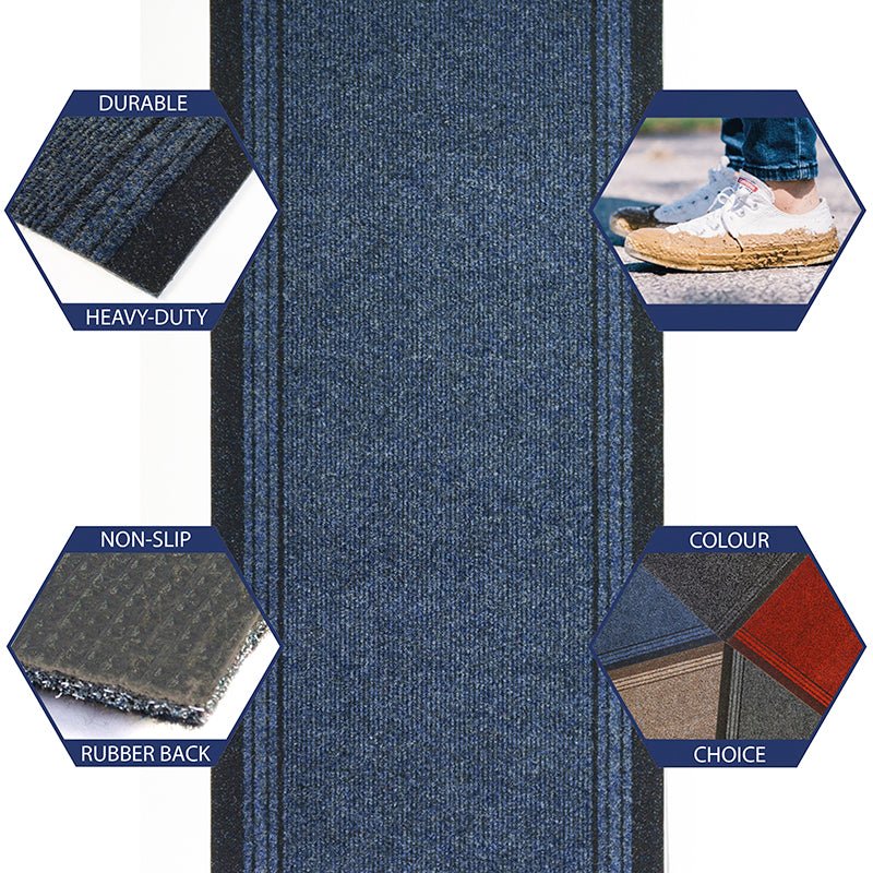 Blue Stair Runner / Kitchen Mat - Sydney (Custom Sizes Available) - Bargainia.com - 5056150264477 - RNR-SYD-BL-01FT
