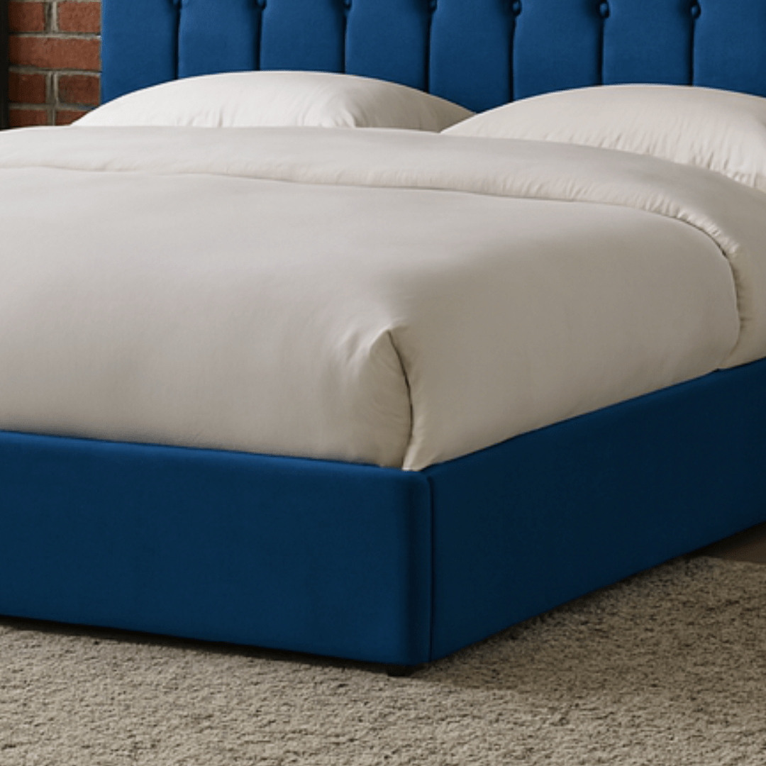 Blue Velvet Plush Ottoman Storage Bed Frame - Double - Bargainia.com - 5056536100108 - MLM - 170955 - D - DBL
