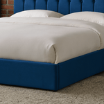 Blue Velvet Plush Ottoman Storage Bed Frame - Double - Bargainia.com - 