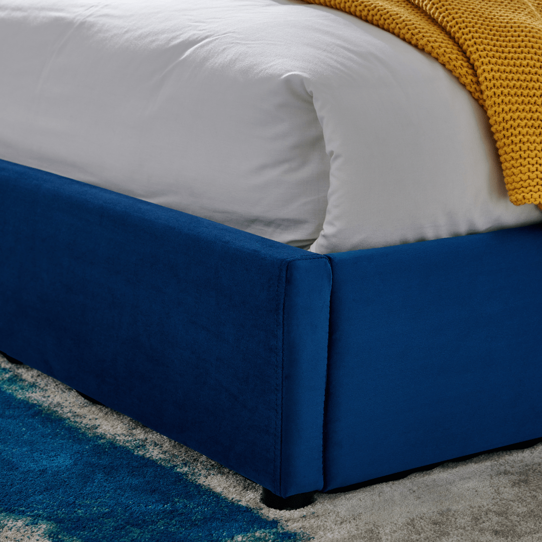 Blue Velvet Plush Ottoman Storage Bed Frame - Super King - Bargainia.com - 5056536100108 - MLM - 170955 - D - DBL