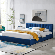 Blue Velvet Plush Ottoman Storage Bed Frame - Super King - Bargainia.com - 5056536100108 - MLM - 170955 - D - DBL