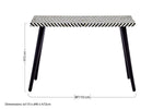 Boho Black and White Bone Inlay Console Table with Metal Legs - Bargainia.com - 5018705440040