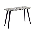 Boho Black and White Bone Inlay Console Table with Metal Legs - Bargainia.com - 5018705440040