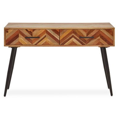 Boho Two Drawer Mango Wood Console Table - Bargainia.com - 5018705948447