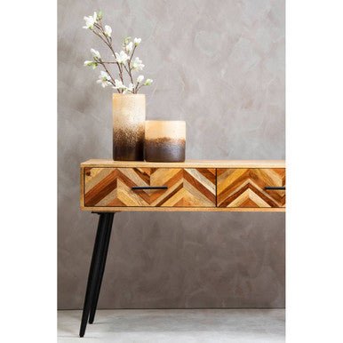 Boho Two Drawer Mango Wood Console Table - Bargainia.com - 5018705948447