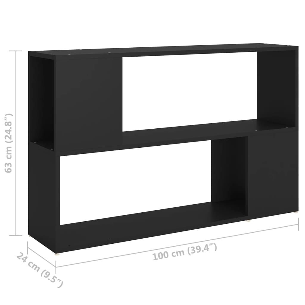 Book Cabinet Black 100x24x63 cm Engineered Wood - Bargainia.com - 8720286651278 - 809171