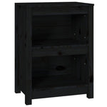 Book Cabinet Black 50x35x68 cm Solid Wood Pine - Bargainia.com - 