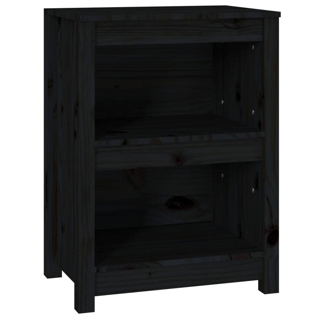 Book Cabinet Black 50x35x68 cm Solid Wood Pine - Bargainia.com - 