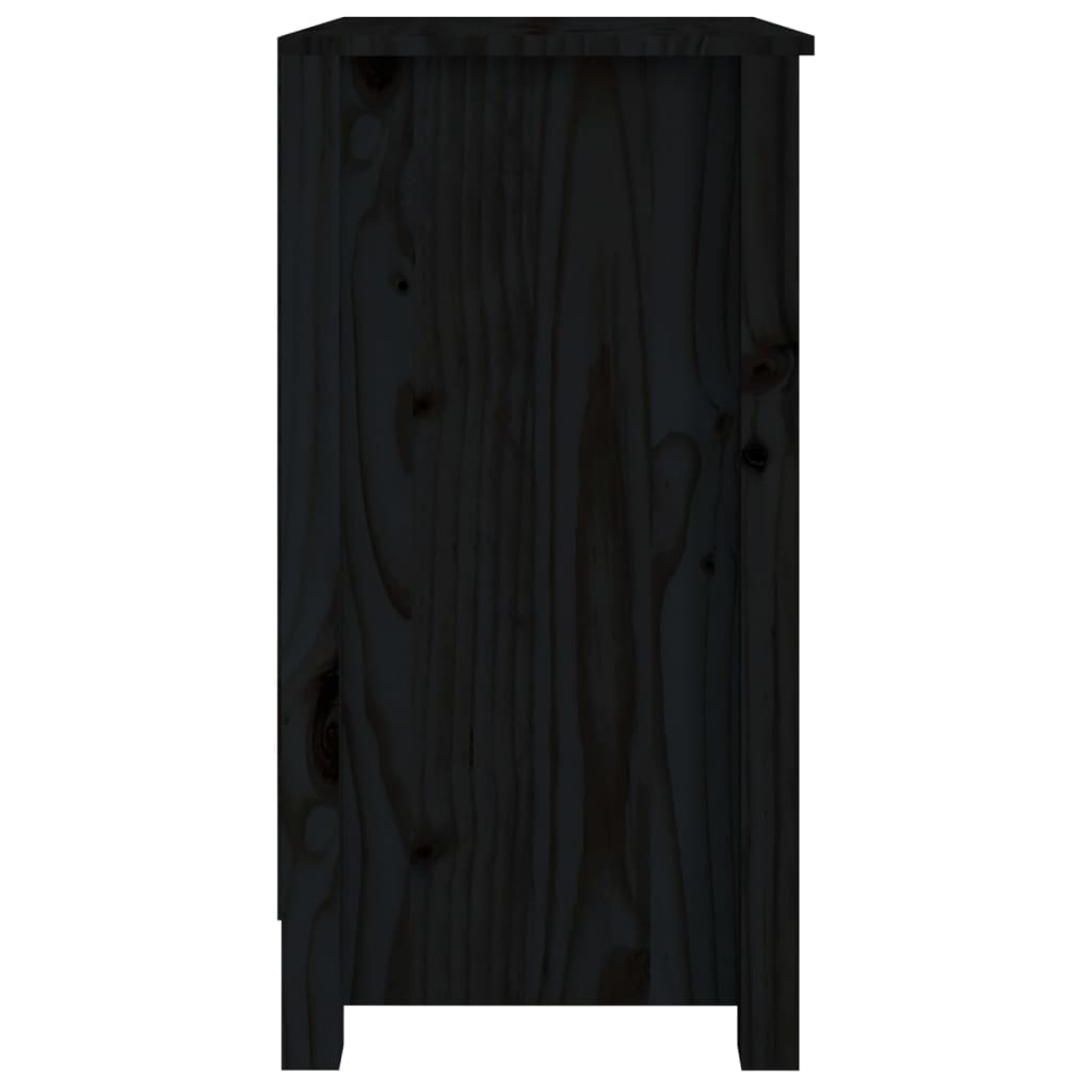 Book Cabinet Black 50x35x68 cm Solid Wood Pine - Bargainia.com - 