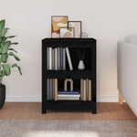 Book Cabinet Black 50x35x68 cm Solid Wood Pine - Bargainia.com - 
