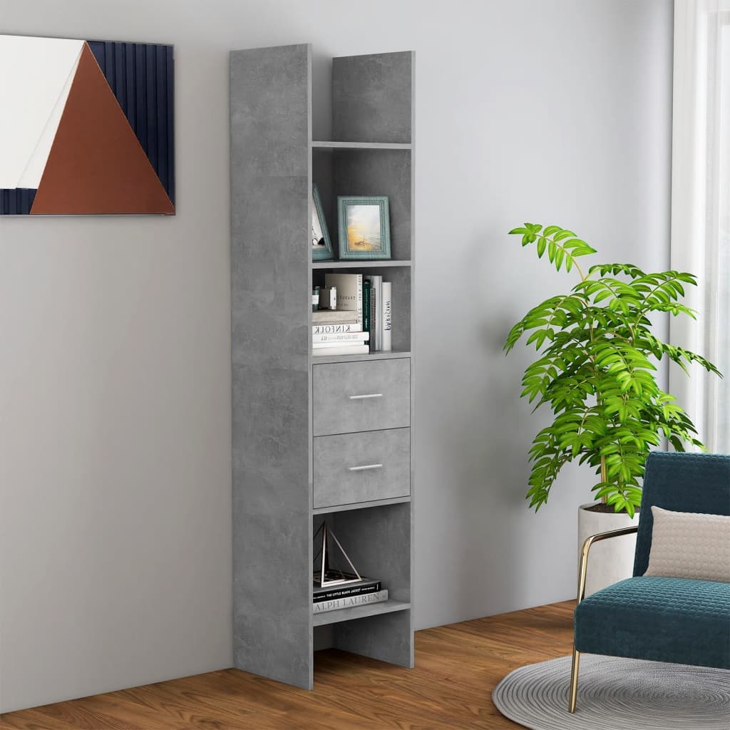 Book Cabinet Concrete Grey 40x35x180 cm Engineered Wood - Bargainia.com - 8720286352755 - 803420