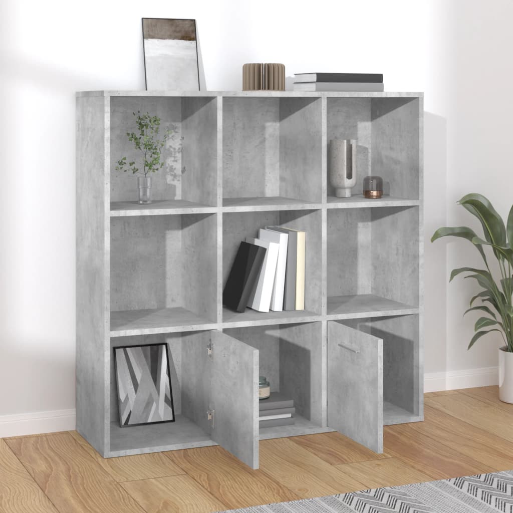 Book Cabinet Concrete Grey 98x30x98 cm Engineered Wood - Bargainia.com - 