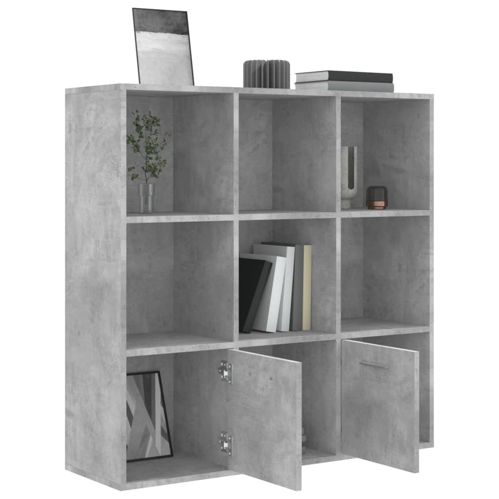 Book Cabinet Concrete Grey 98x30x98 cm Engineered Wood - Bargainia.com - 