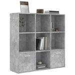 Book Cabinet Concrete Grey 98x30x98 cm Engineered Wood - Bargainia.com - 