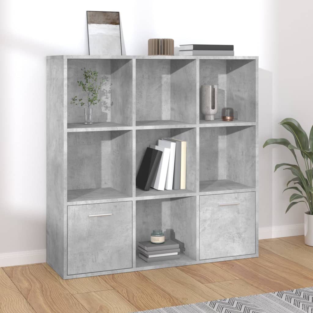 Book Cabinet Concrete Grey 98x30x98 cm Engineered Wood - Bargainia.com - 