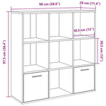 Book Cabinet Old Wood 98x29x97.5 cm Engineered Wood - Bargainia.com - 