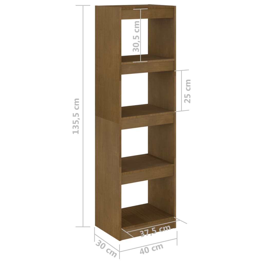 Book Cabinet Room Divider Honey Brown 40x30x135.5 cm Pinewood - Bargainia.com - 