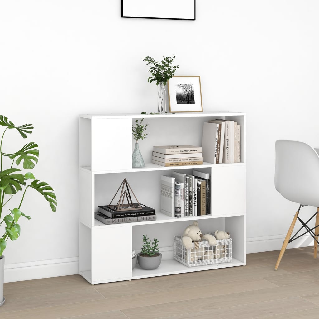 Book Cabinet Room Divider White 100x24x94 cm - Bargainia.com - 8720286651353 - 809179