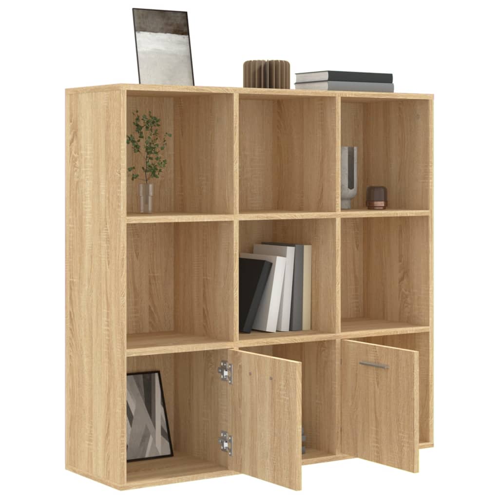 Book Cabinet Sonoma Oak 98x30x98 cm Engineered Wood - Bargainia.com - 